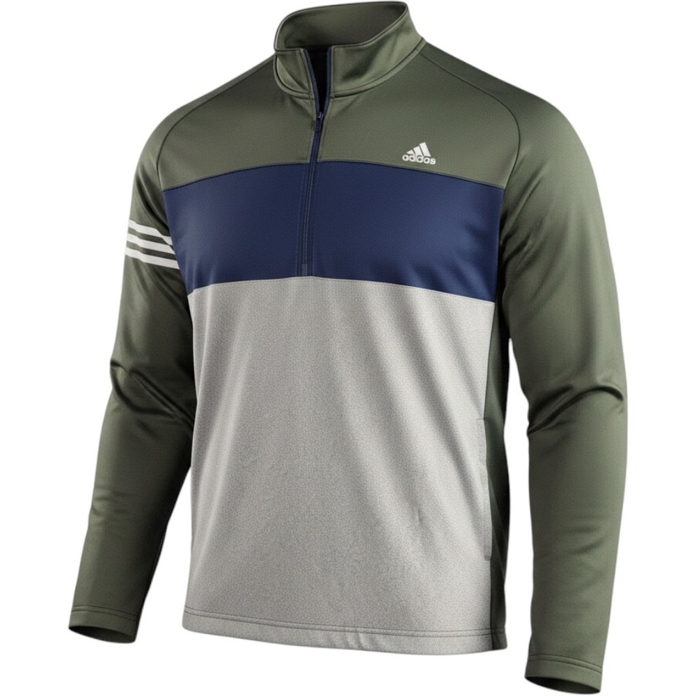 Adidas Competition Pullover Jacket Olive Green 1/4 Zip Athletic Men 2XL Casual